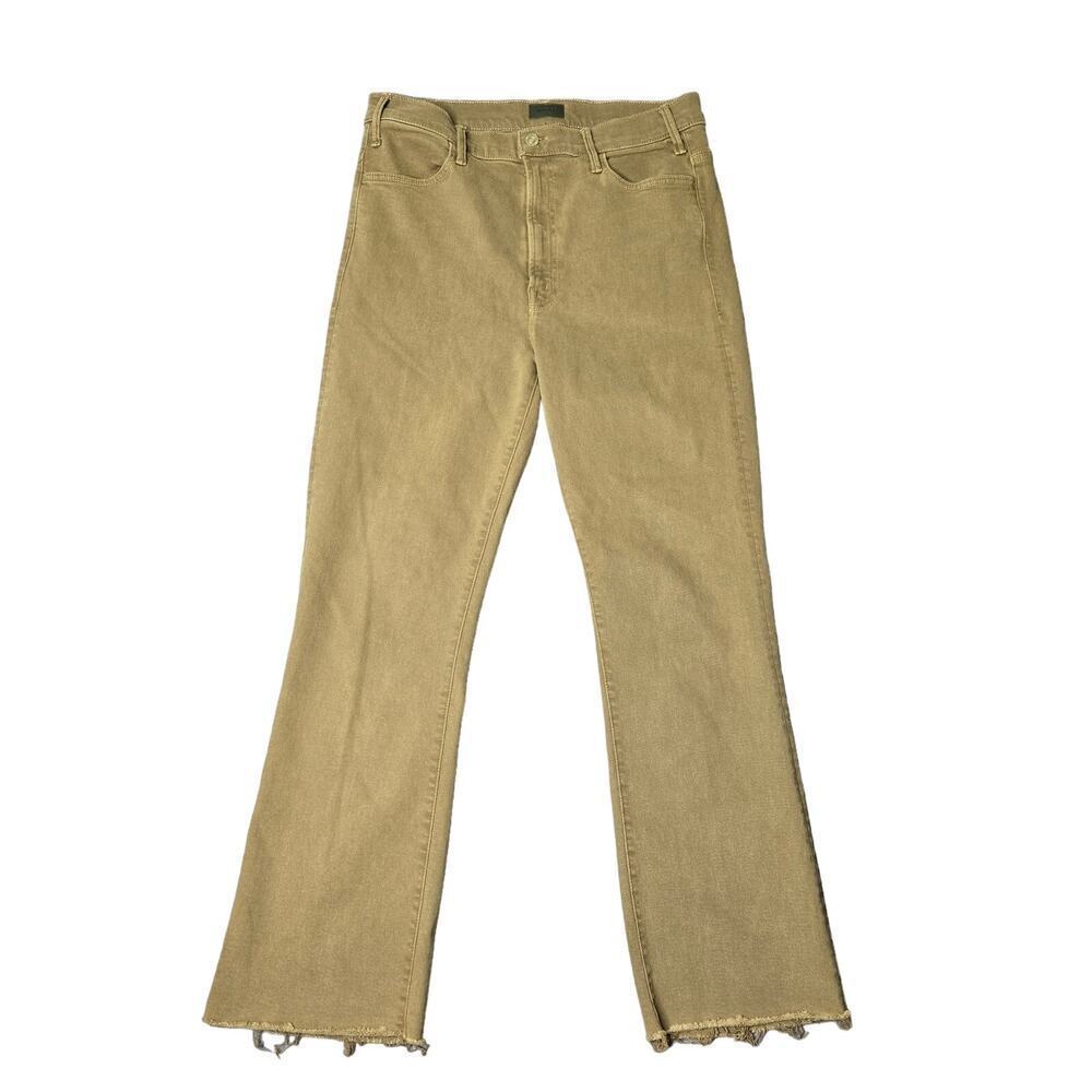 Mother The Hustle Ankle Fray Green Jeans